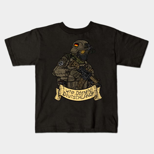 german bundeswehr, deutchland. army soldier with motto. Kids T-Shirt by JJadx